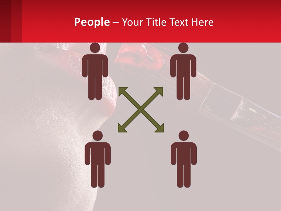 A Woman's Lips Are Painted Red With A Brush PowerPoint Template
