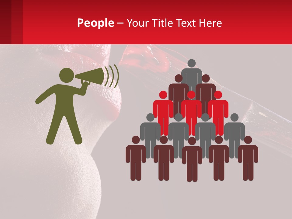 A Woman's Lips Are Painted Red With A Brush PowerPoint Template