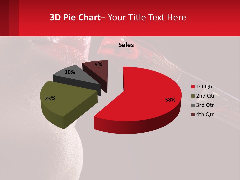 A Woman's Lips Are Painted Red With A Brush PowerPoint Template