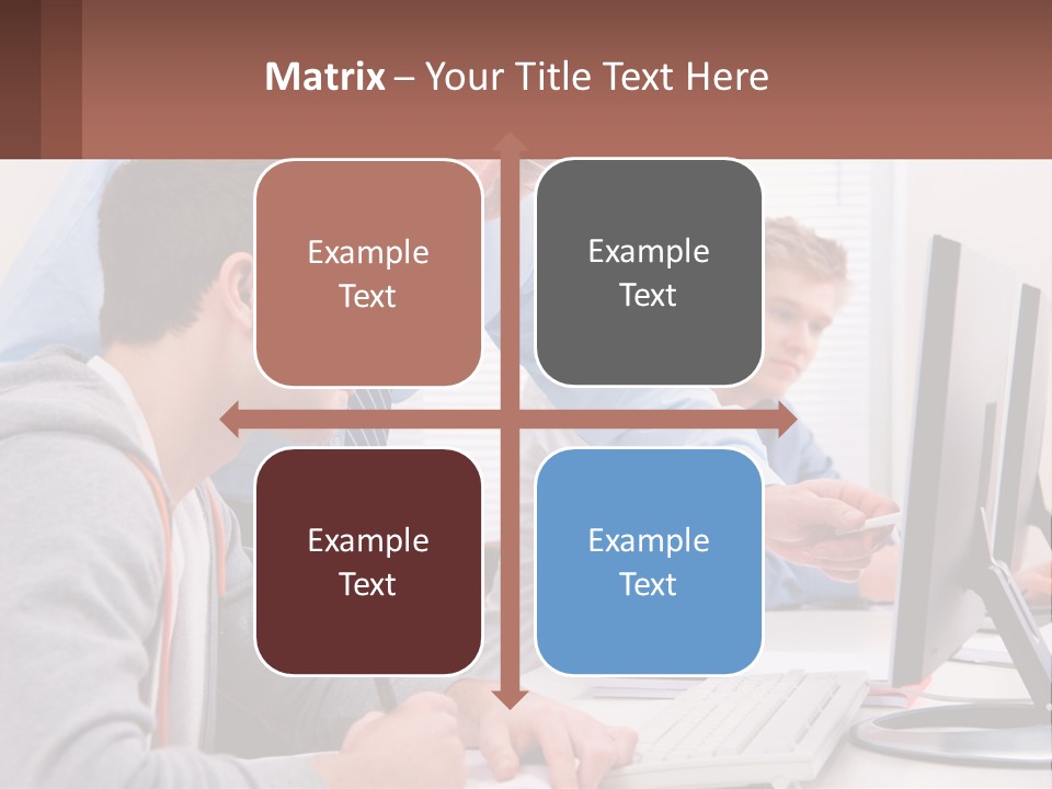 A Group Of People Working On A Computer PowerPoint Template