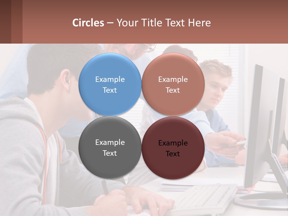 A Group Of People Working On A Computer PowerPoint Template