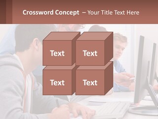 A Group Of People Working On A Computer PowerPoint Template
