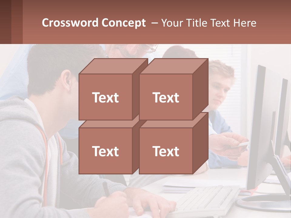 A Group Of People Working On A Computer PowerPoint Template