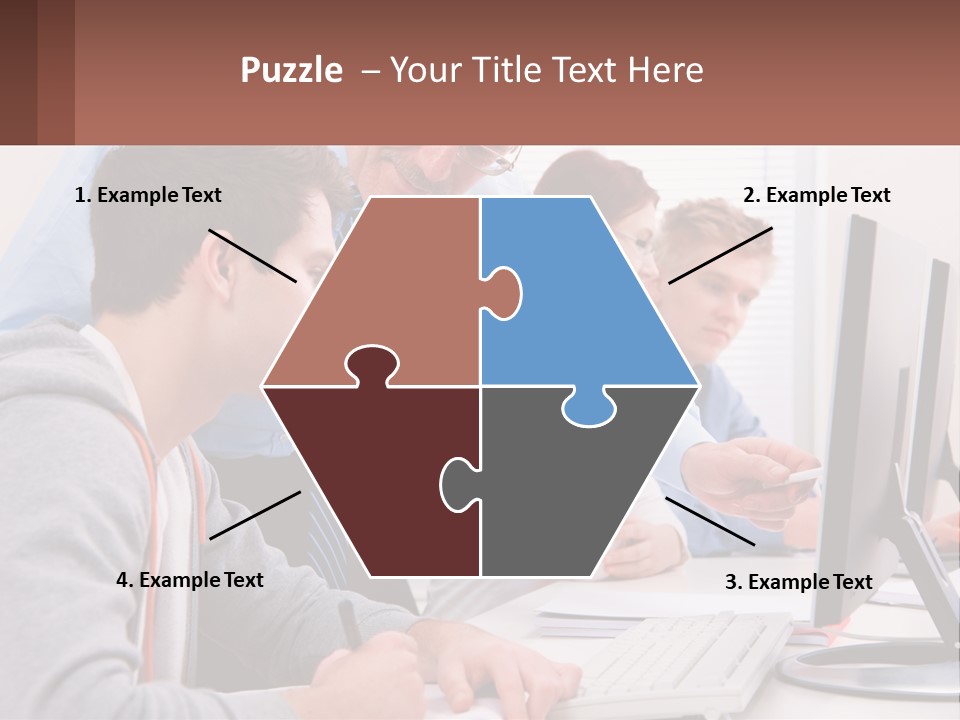 A Group Of People Working On A Computer PowerPoint Template