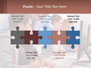 A Group Of People Working On A Computer PowerPoint Template