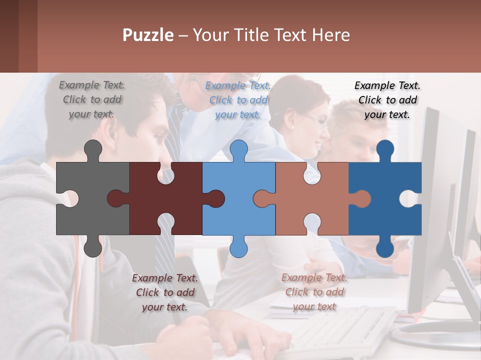 A Group Of People Working On A Computer PowerPoint Template