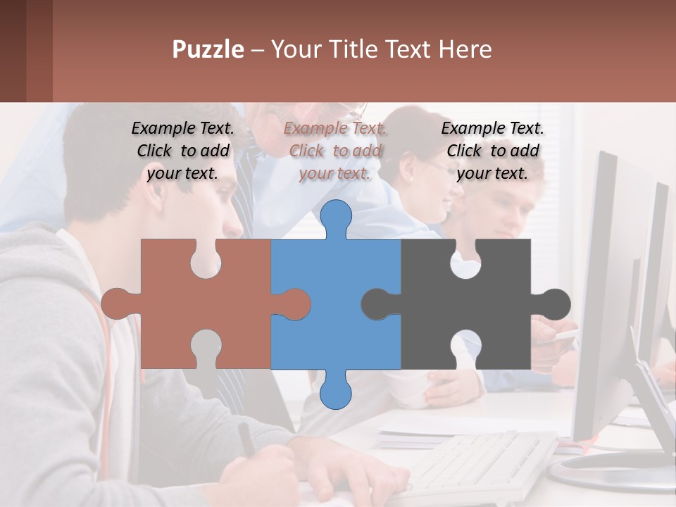 A Group Of People Working On A Computer PowerPoint Template