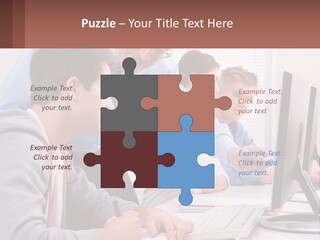 A Group Of People Working On A Computer PowerPoint Template