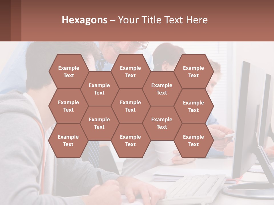 A Group Of People Working On A Computer PowerPoint Template