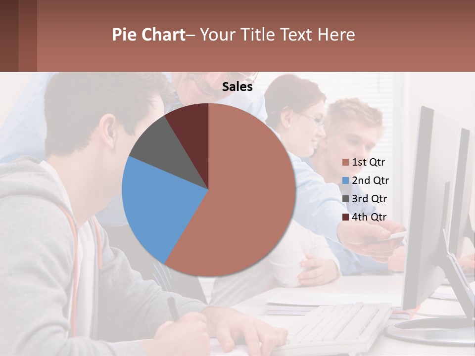 A Group Of People Working On A Computer PowerPoint Template