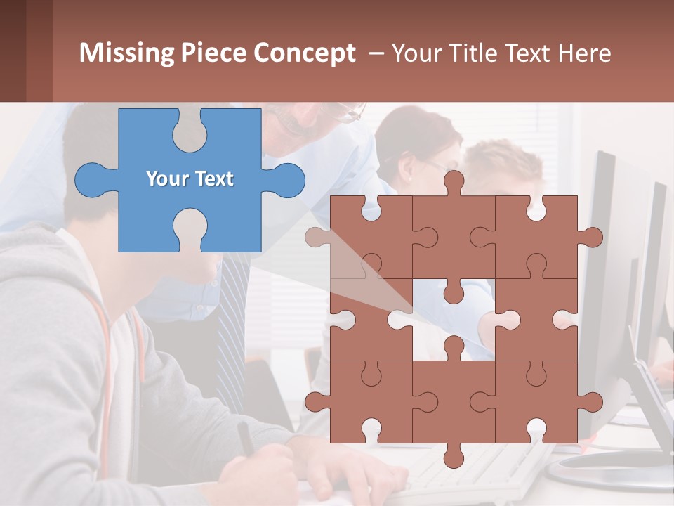 A Group Of People Working On A Computer PowerPoint Template