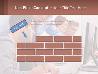 A Group Of People Working On A Computer PowerPoint Template