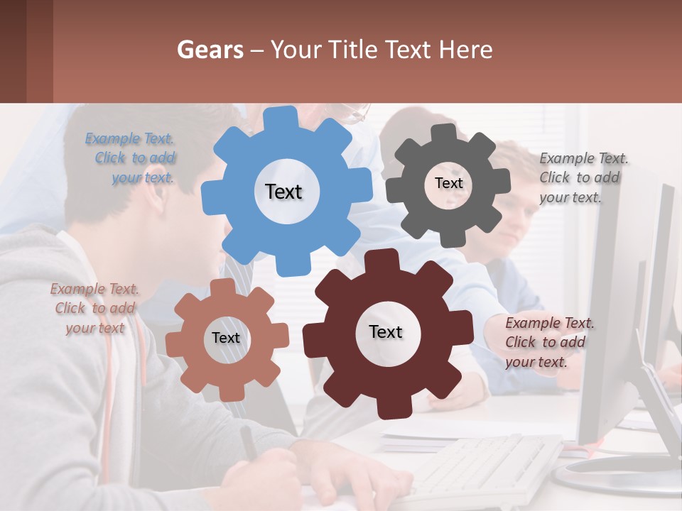 A Group Of People Working On A Computer PowerPoint Template