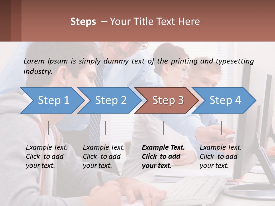 A Group Of People Working On A Computer PowerPoint Template