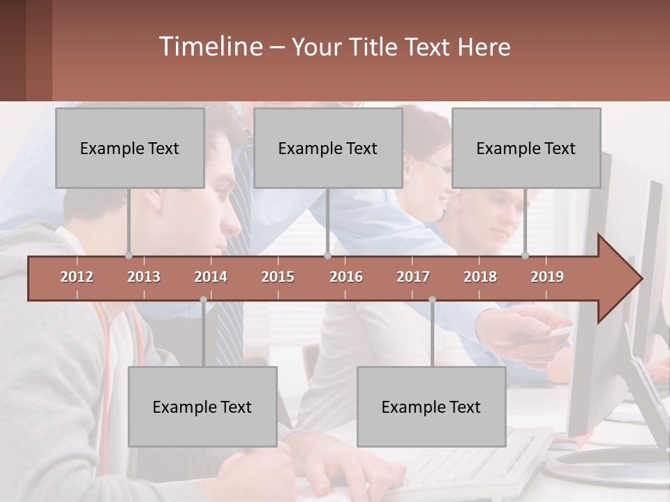 A Group Of People Working On A Computer PowerPoint Template