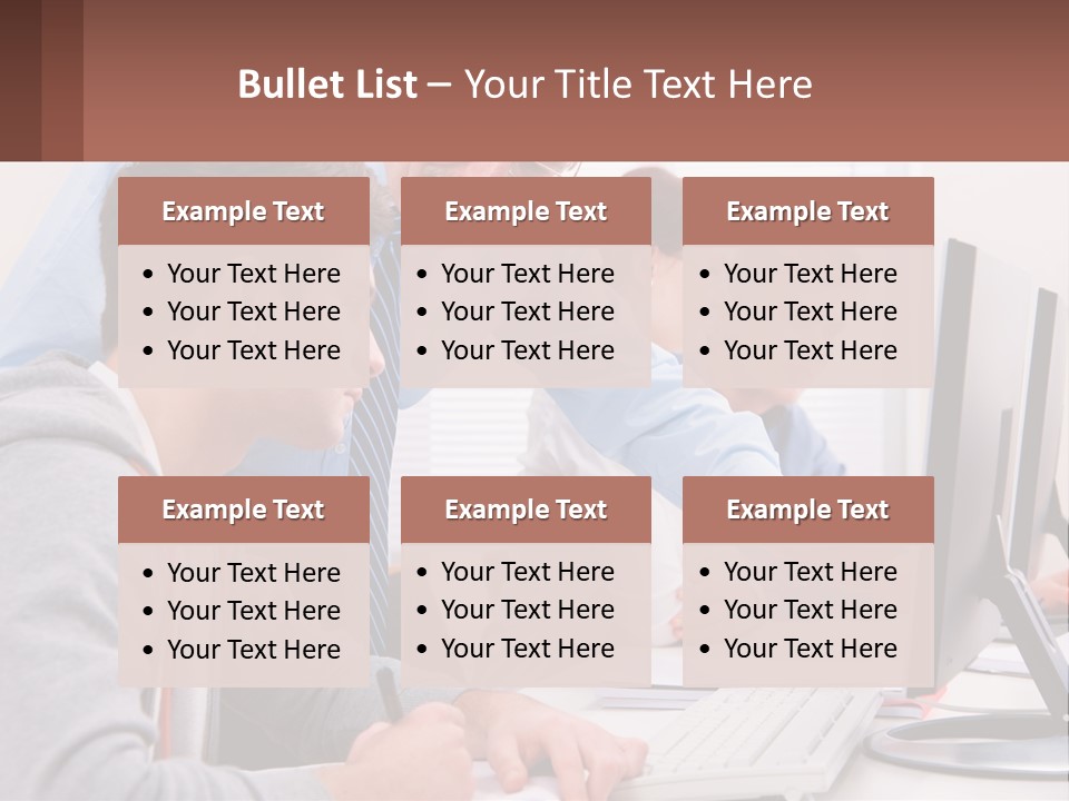 A Group Of People Working On A Computer PowerPoint Template