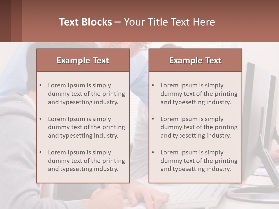 A Group Of People Working On A Computer PowerPoint Template