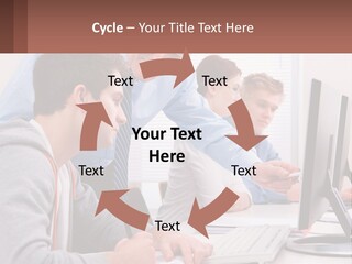 A Group Of People Working On A Computer PowerPoint Template