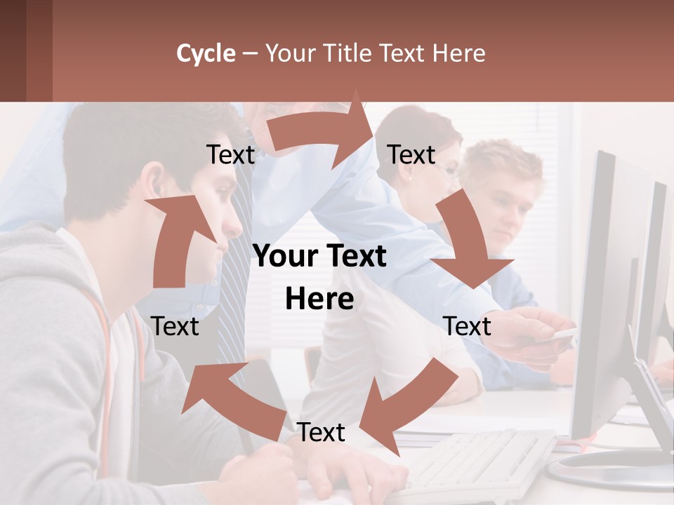 A Group Of People Working On A Computer PowerPoint Template