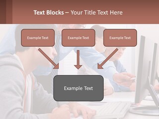 A Group Of People Working On A Computer PowerPoint Template