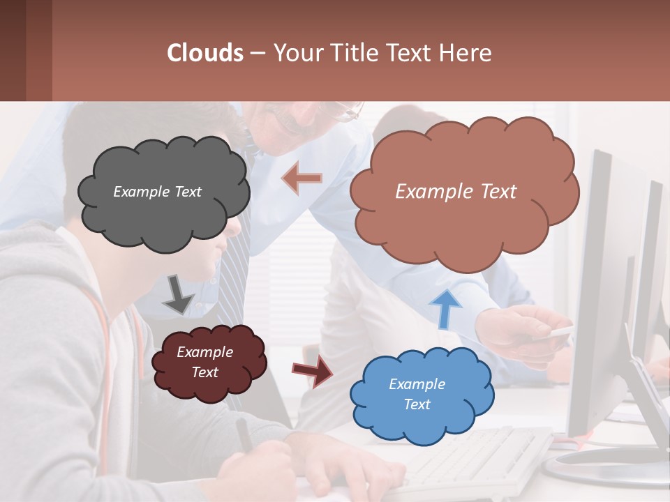 A Group Of People Working On A Computer PowerPoint Template