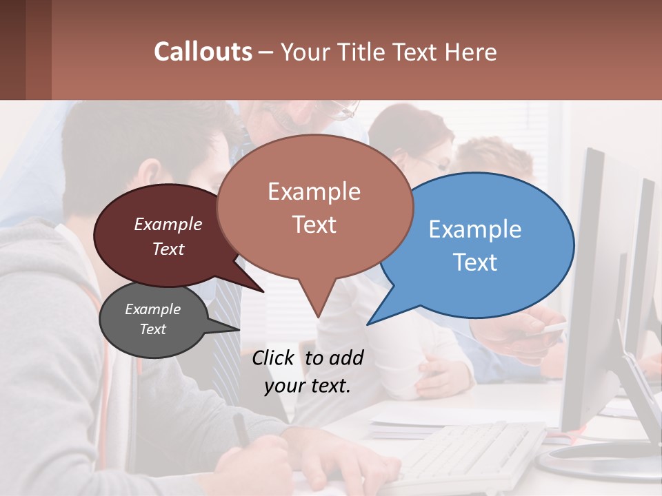 A Group Of People Working On A Computer PowerPoint Template