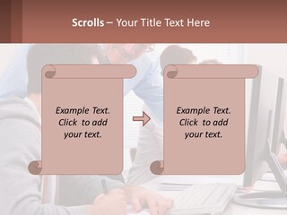 A Group Of People Working On A Computer PowerPoint Template