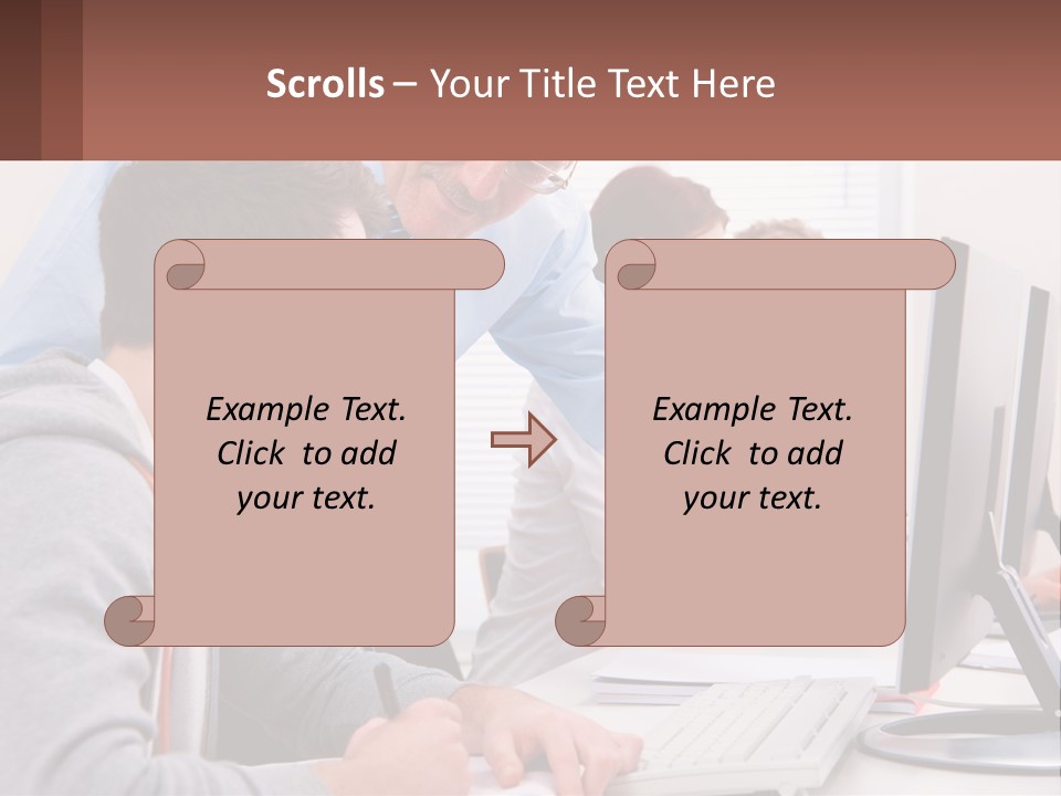 A Group Of People Working On A Computer PowerPoint Template