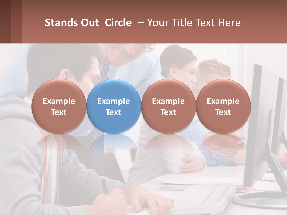 A Group Of People Working On A Computer PowerPoint Template