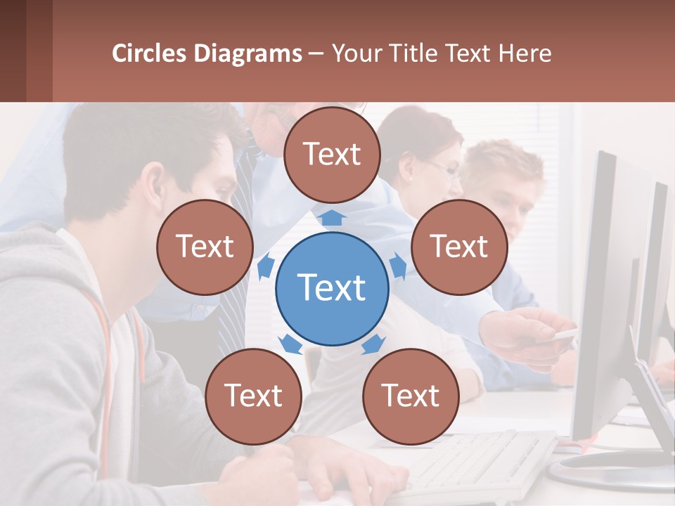 A Group Of People Working On A Computer PowerPoint Template