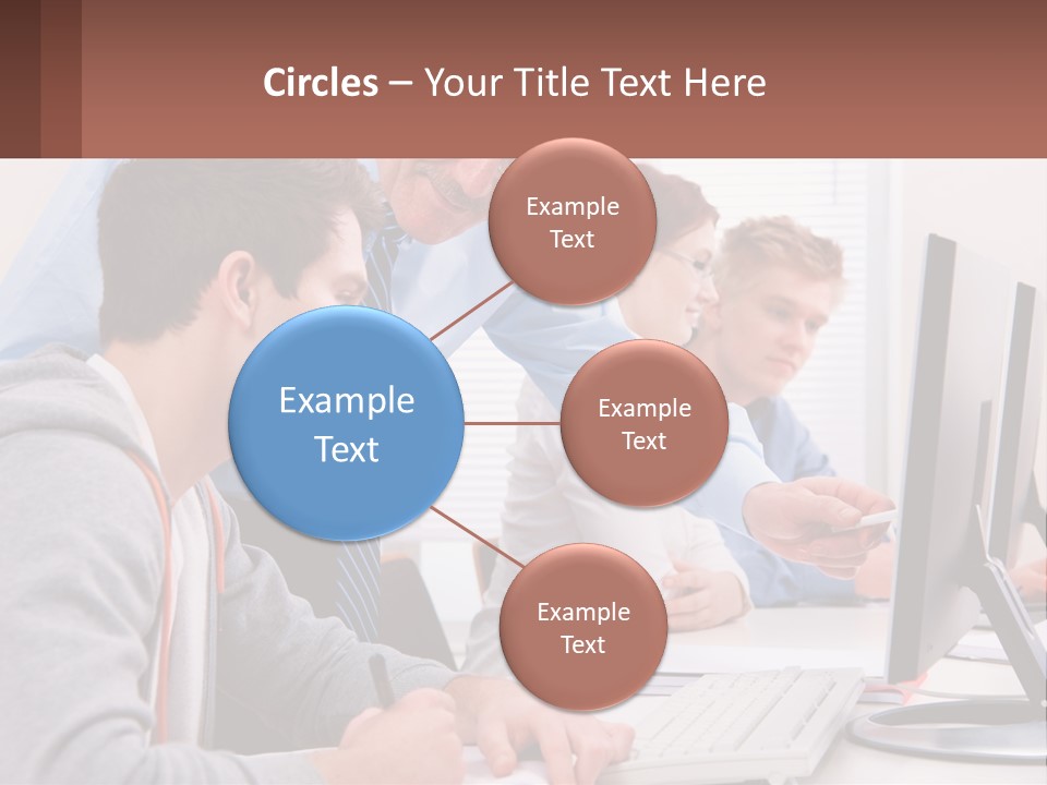 A Group Of People Working On A Computer PowerPoint Template