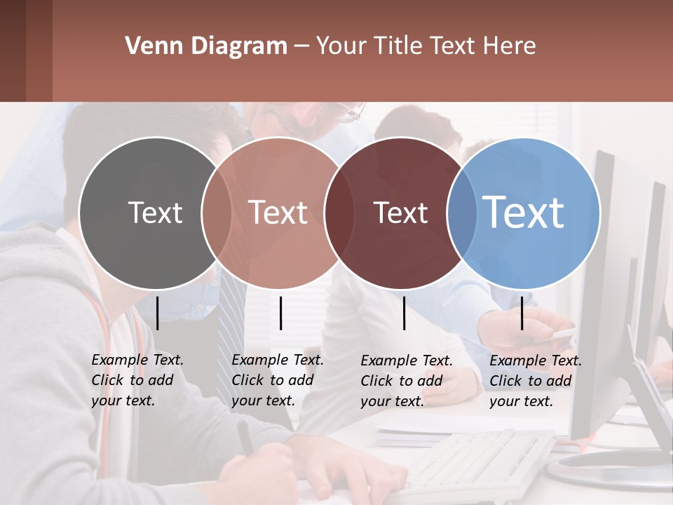 A Group Of People Working On A Computer PowerPoint Template