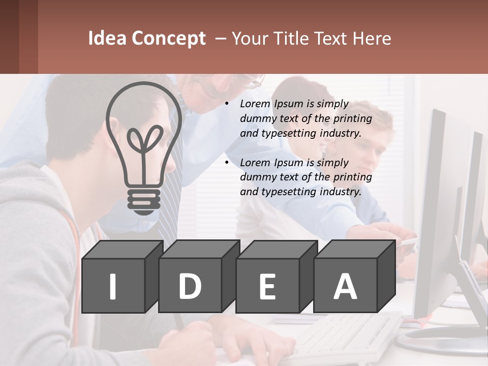 A Group Of People Working On A Computer PowerPoint Template