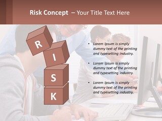 A Group Of People Working On A Computer PowerPoint Template