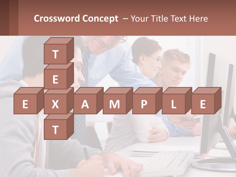 A Group Of People Working On A Computer PowerPoint Template