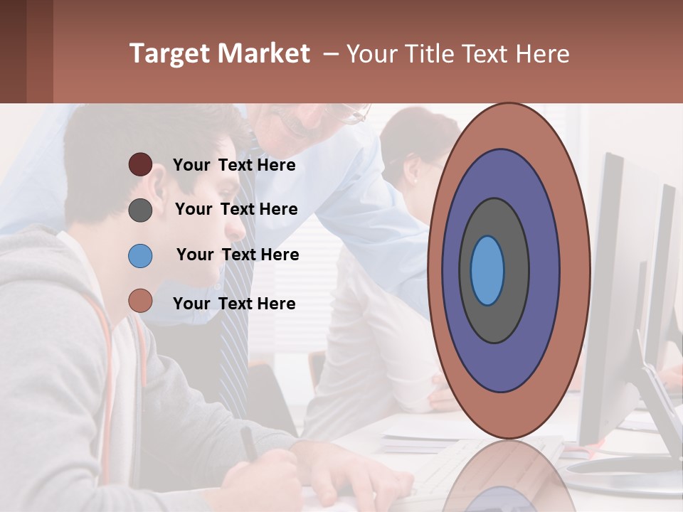 A Group Of People Working On A Computer PowerPoint Template