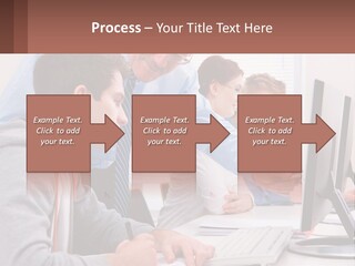 A Group Of People Working On A Computer PowerPoint Template