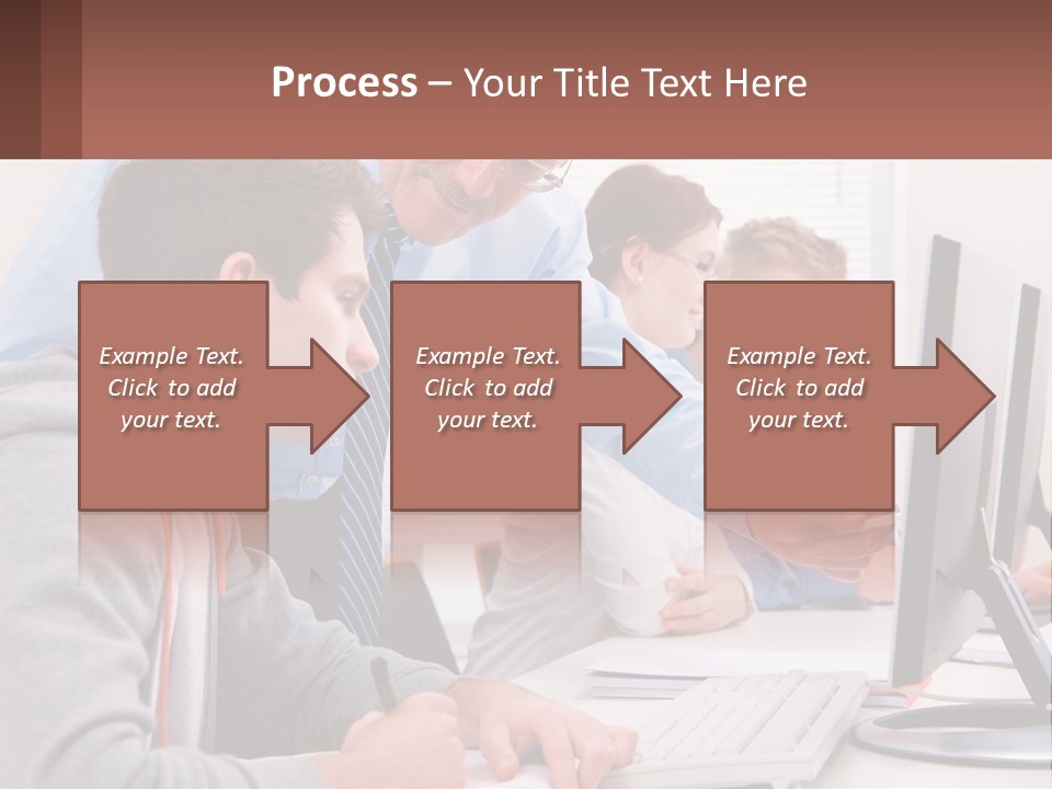 A Group Of People Working On A Computer PowerPoint Template