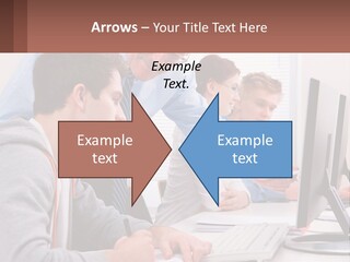 A Group Of People Working On A Computer PowerPoint Template