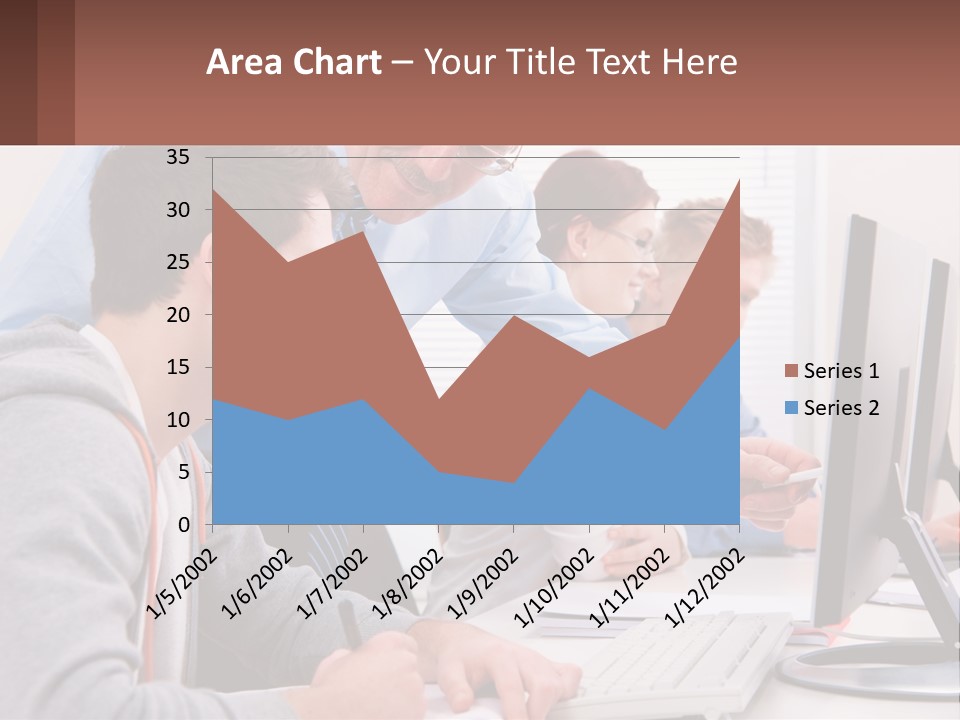 A Group Of People Working On A Computer PowerPoint Template