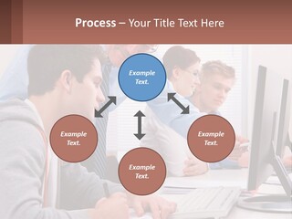 A Group Of People Working On A Computer PowerPoint Template