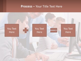 A Group Of People Working On A Computer PowerPoint Template