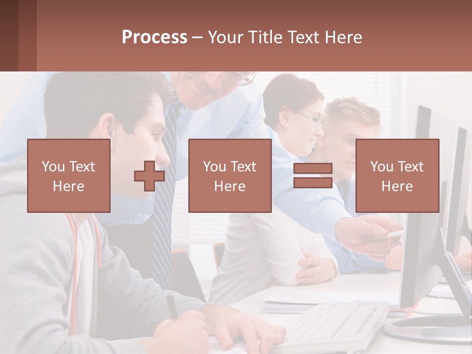 A Group Of People Working On A Computer PowerPoint Template