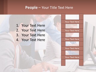 A Group Of People Working On A Computer PowerPoint Template