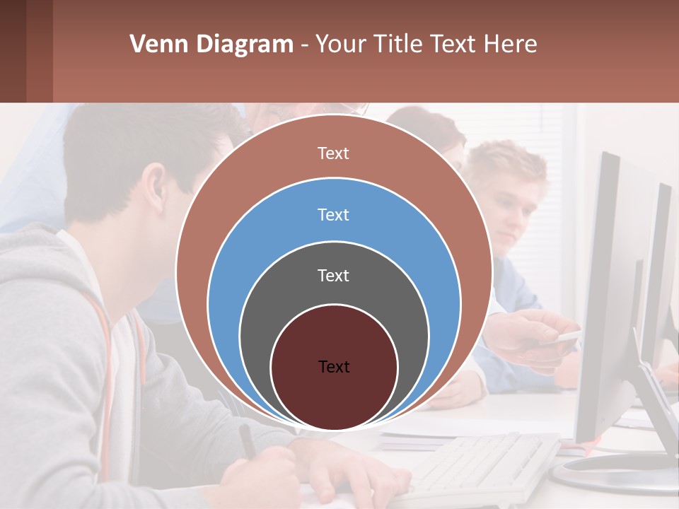 A Group Of People Working On A Computer PowerPoint Template