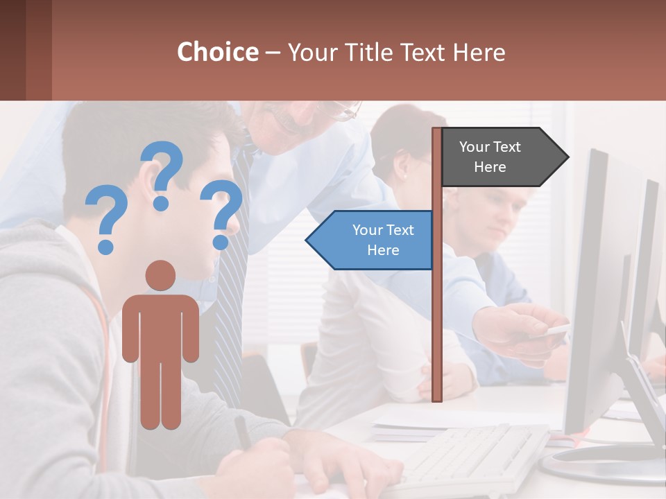 A Group Of People Working On A Computer PowerPoint Template
