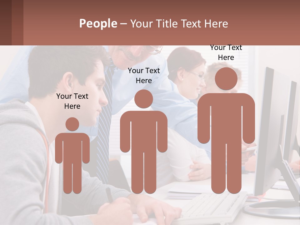 A Group Of People Working On A Computer PowerPoint Template
