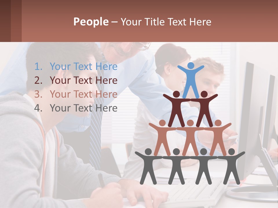 A Group Of People Working On A Computer PowerPoint Template