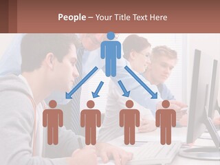 A Group Of People Working On A Computer PowerPoint Template