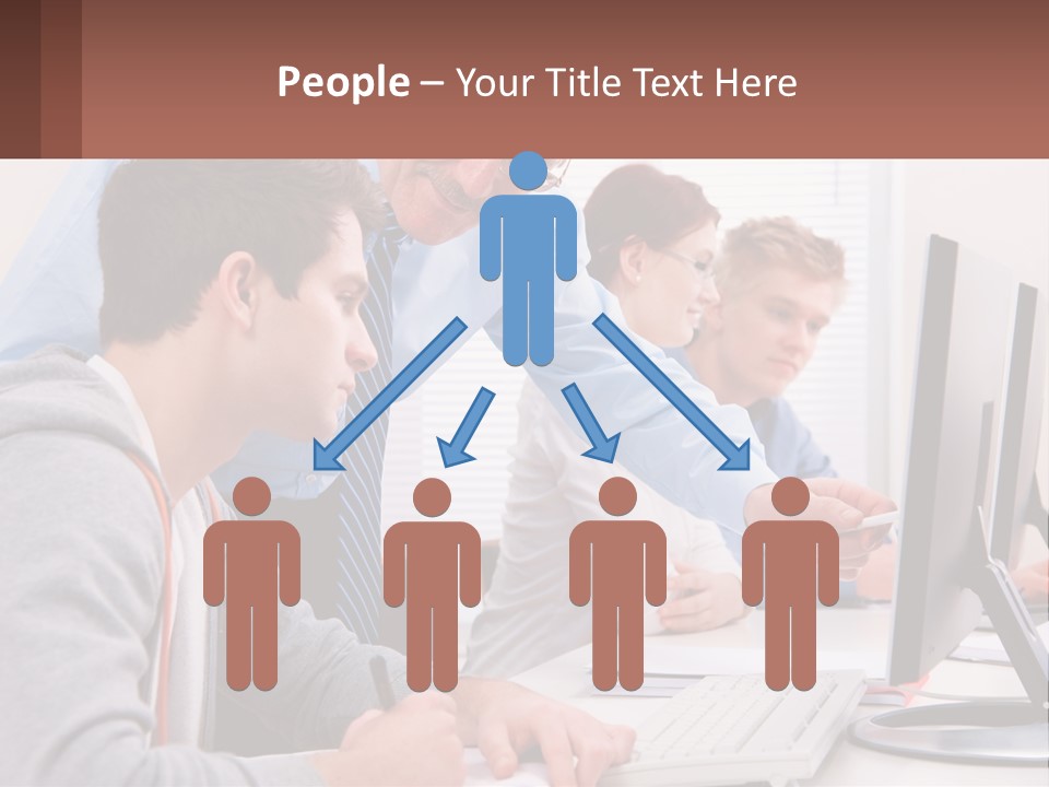 A Group Of People Working On A Computer PowerPoint Template